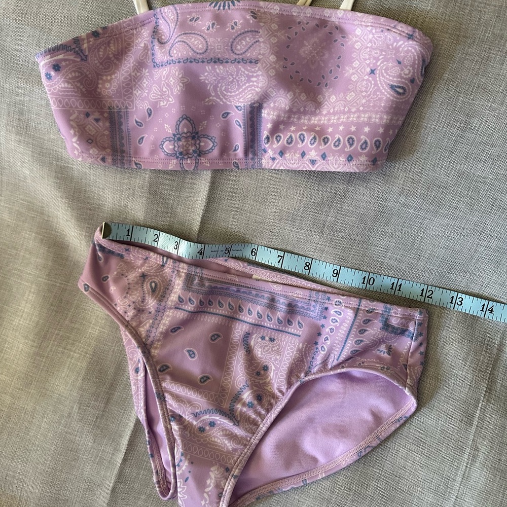Art Class Kids Swim Bikini in Lavender Paisley